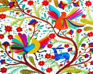 Birds And Animal Otomi diamond painting