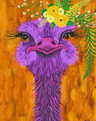 Purple Ostrich diamond painting