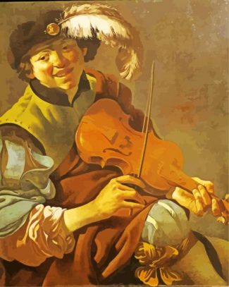 A Boy Violinist Hendrick ter Brugghen diamond paintiing