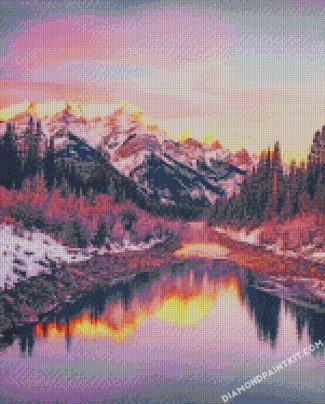 Alberta Snowy Mountains diamond paintings