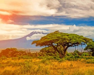 Amboseli National Park kenya africa diamond paintings