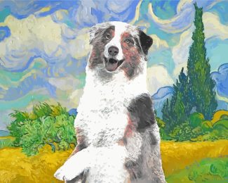 Aussie Dog Van Gogh Art diamond painting