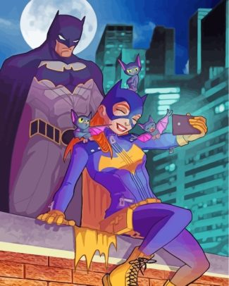 Batgirl And Batman diamond painting