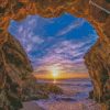 Beach Sunrise Cave diamond paintings