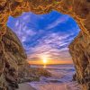 Beach Sunrise Cave diamond painting