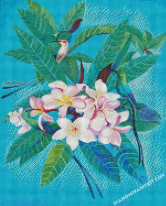 Birds On Frangipani Flowers diamond paintings