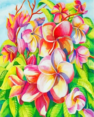 Blooming Frangipani diamond painting