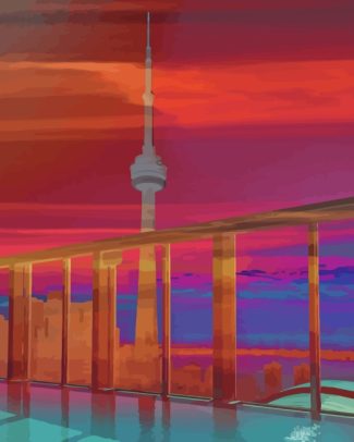 CN Tower Toronto diamond painting