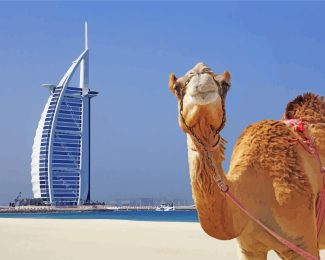 Camel And Burj Al Arab diamond painting