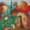 Cartoon Mushroom House diamond paintings