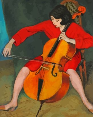 Cellist Girl Art diamond painting