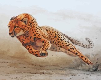 Cheetah Running diamond painting