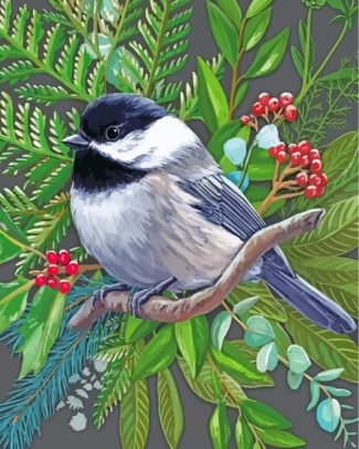 Chickadee Bird Art diamond painting