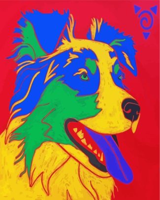 Colorful Aussie Dog diamond painting