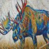 Colorful Moose Art diamond paintings