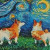 Corgi Dogs Starry Night diamond paintings