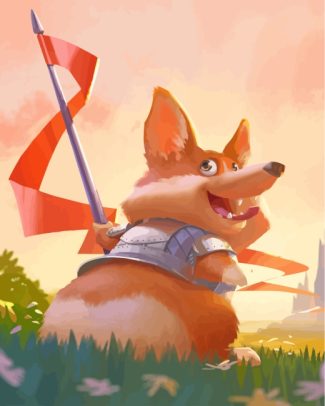 Corgi Knight diamond painting