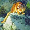 Cougar On Rocks diamond painting