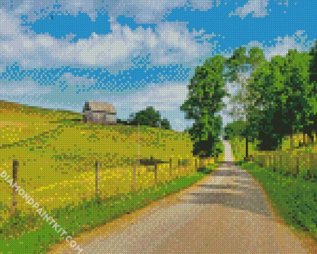 Country Road ohio scenic diamond paintings