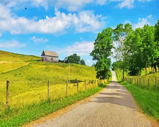 Country Road ohio scenic diamond painting