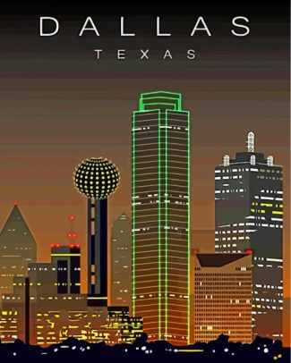 Dallas Buildings Poster diamond painting