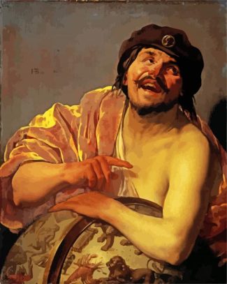 Democritus Hendrick ter Brugghen diamond paintiing