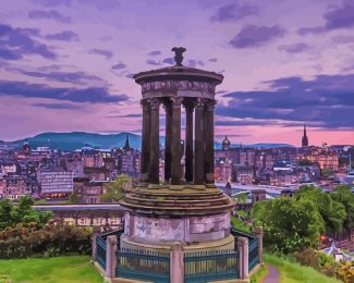 Dugald Stewart Monument Edinburgh diamond painting