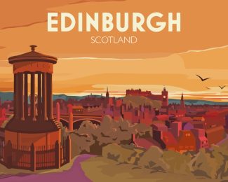 Edinburgh Travel Poster diamond painting