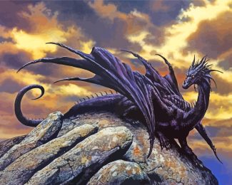 Fantasy Black Dragon diamond painting