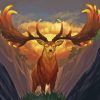 Fantasy Golden Stag diamond painting