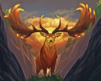 Fantasy Golden Stag diamond painting