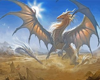 Fantasy White Dragon diamond painting