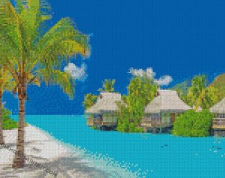 Fiji Island Huts diamond paintings