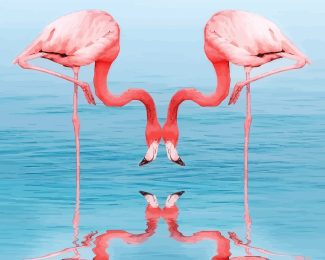 Flamingos Drinking Water diamond painting