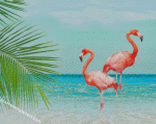 Flamingos In Sea diamond paintings