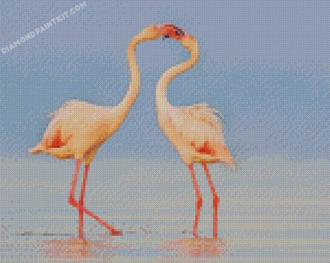 Flamingos Kiss diamond paintings