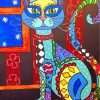 Folk Cat diamond painting