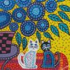 Folk Cats Art diamond paintings