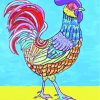 Folk Rooster Bird diamond painting