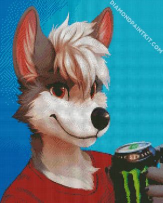 Furry drinking monster drink diamond paintings