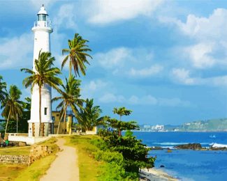 Galle Fort Lighthouse diamond painting