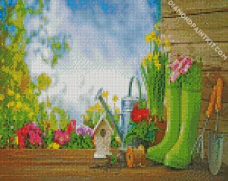 Gardening time diamond paintings