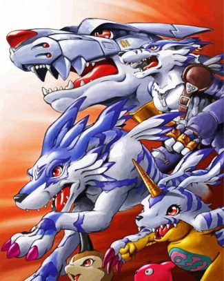 Garurumon anime diamond painting