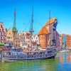 Gdańsk Poland Houses Castles Rivers Sailing diamond painting