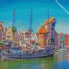 Gdańsk Poland Houses Castles Rivers Sailing diamond paintings