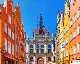 Golden Gate buildings Gdansk diamond painting