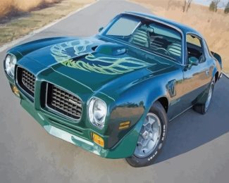 Green Firebird Car diamond painting