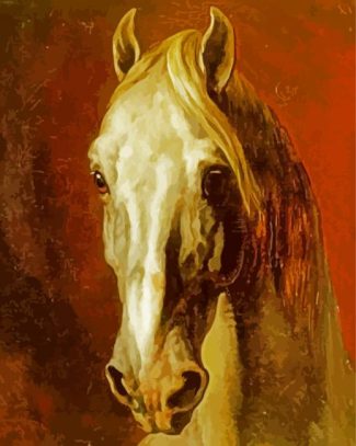 Head of a white horse Théodore Géricault diamond painting