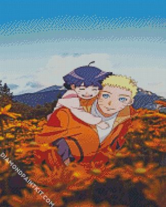 Himawari Uzumaki and her dad diamond paintings