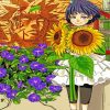 Himawari Uzumaki and sunflower diamond painting